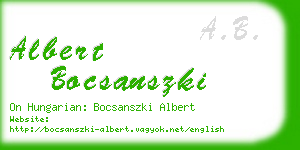 albert bocsanszki business card
